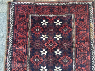 Very nice antique Mina Khani Baluch rug, size: 192x103cm / 6'3''ft x 3'4''ft                    