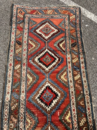 Antique Shahsavan tribal runner from Northwest Persia, 19th century. Size: ca. 285x90cm / 9‘4ft by 2‘9ft                 
