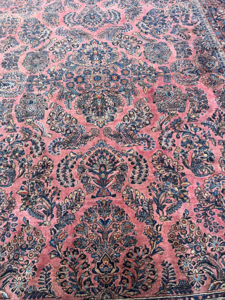 Antique Persian Sarough rug or so called “American Saruk“. Size circa 415x310cm / 13’6ft by 10’2ft http://www.najib.de / telephone / WhatsApp: +491778850135           