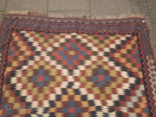 Beautiful antique Southpersian Qashqai kilim, 19th century, all natural colors. Size: 315x175cm / 10'4''ft x 5'8''ft                 