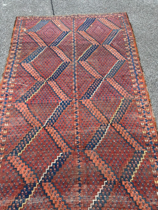 Antique Turkmen Ersari main carpet from the Amu Darya region. Age: 19th century. The carpet has some wear but is still very nice and reasonably priced. http://www.najib.de You can also contact us  ...