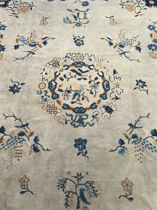 Antique Chinese Peking carpet, beautiful ivory field color. Size: 370x300cm / 12’3ft by 9’9ft http://www.najib.de                  