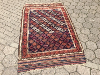 Antique Baluch rug with unusual design and large kilims, size: 190x120cm / 6'3''ft x 4ft                  