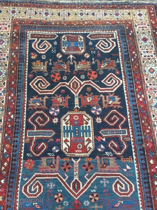 Large antique Caucasian Perepedil Shirvan rug, size: ca. 285x145cm / 9'4''ft x 4'8''ft , some condition problems but still very nice.
            