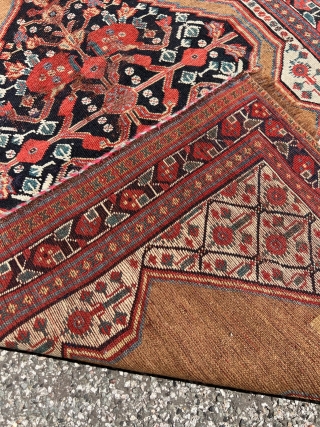 Antique Khamseh tribal rug from Southwest Persia, beautiful camel field color. Size: circa 130x80cm / 4’3ft by 2’6ft the rug has a small old repair in the middle. http://www.najib.de    