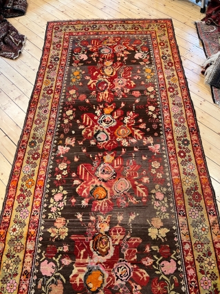 From Russia with love: Antique Caucasian Karabagh rug with a so called Gol Farang or French flower design. size: ca. 275x130cm / 9ft x 4'2''ft http://www.najib.de       