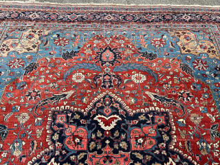 Fresh arrival from an old German estate: Beautiful Heriz from Northwest Persia. Very decorative. Size: circa 420x350cm / 13‘7ft by 11‘5ft http://www.najib.de you can also contact us through Whatsapp or telephone: +49  ...