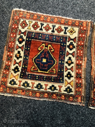 A pair of antique Northwest Persian Shahsavan (?) bagfaces, size of each: ca. 50x48cm / 1'7''ft x 1'6''ft               