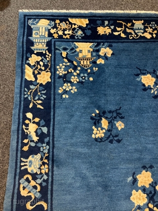 Antique chinese Peking rug, beautiful blue field color. Size: circa 240x160cm / 7‘9ft by 5‘3ft http://www.najib.de                 