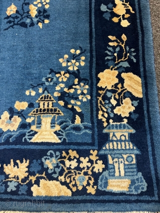 Antique chinese Peking rug, beautiful blue field color. Size: circa 240x160cm / 7‘9ft by 5‘3ft http://www.najib.de                 