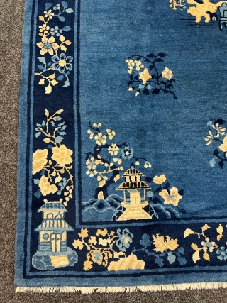 Antique chinese Peking rug, beautiful blue field color. Size: circa 240x160cm / 7‘9ft by 5‘3ft http://www.najib.de                 