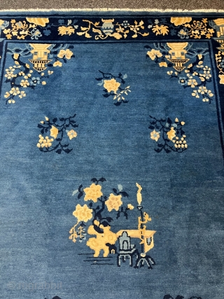 Antique chinese Peking rug, beautiful blue field color. Size: circa 240x160cm / 7‘9ft by 5‘3ft http://www.najib.de                 