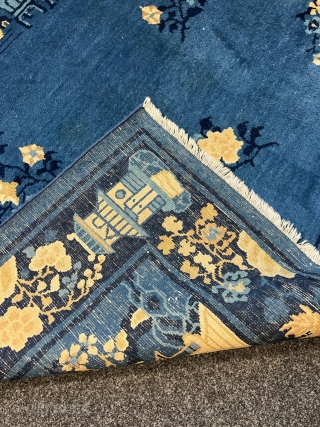 Antique chinese Peking rug, beautiful blue field color. Size: circa 240x160cm / 7‘9ft by 5‘3ft http://www.najib.de                 