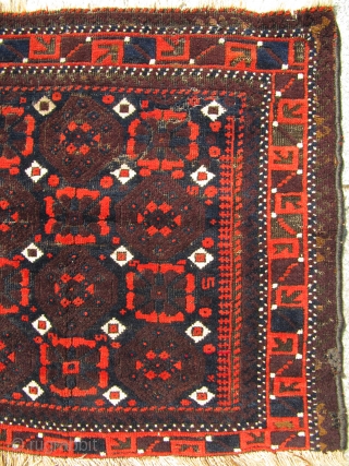 Fantastic antique Baluch bagface with Mina-Khani design. Size : ca 73cm x 64cm ( 2'4'' x 2'1''). Great collector´s piece.             