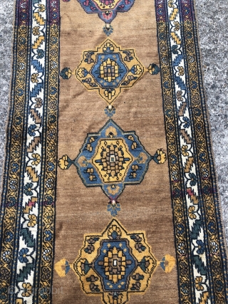 Antique Northwest Persian (Kurdish?) runner, 19th century, beautiful camel ground color. Size: ca. 350x100cm / 11'5ft x 3'3ft               