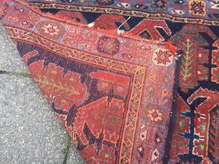 Large antique Afshar bagface with beautiful colors and well drawn Botehs, all natural dyes, age: 19th century, size: 78x55cm / 2'6''ft x 1'8''ft 
         