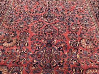 This big antique Persian Saruk carpet or so called "American Saruk" came out of an old German estate. It is very decorative and has a large size: circa 495x340cm /  16'3''ft  ...