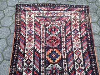 Antique Caucasian long rug. Very good condition with full pile and glossy, shiny wool. Size:ca.325x130cm / 10'7''x 4'3''ft www.najib.de              