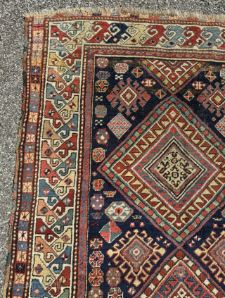 A very old Caucasien Shahsavan (?) rug from an old German collection. Beautiful colors, lovely details. Size: circa 255x116cm / 8‘4ft by 3‘9ft  http://www.najib.de        