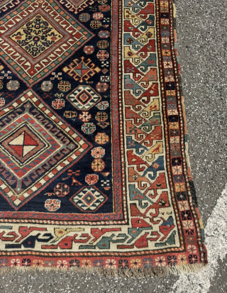 A very old Caucasien Shahsavan (?) rug from an old German collection. Beautiful colors, lovely details. Size: circa 255x116cm / 8‘4ft by 3‘9ft  http://www.najib.de        