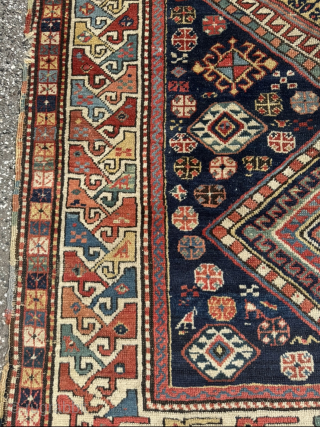 A very old Caucasien Shahsavan (?) rug from an old German collection. Beautiful colors, lovely details. Size: circa 255x116cm / 8‘4ft by 3‘9ft  http://www.najib.de        