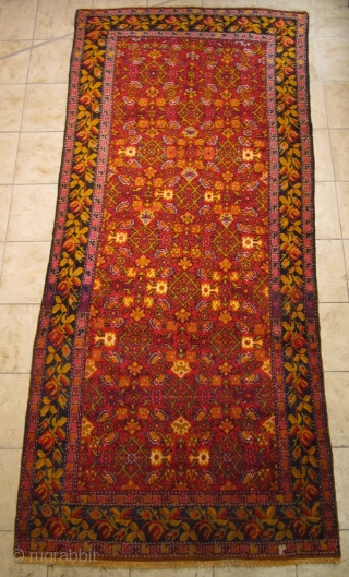 Antique Caucasian Karabagh long rug. Good condition. Size: ca. 285x130cm / 9'4'' x 4'3''ft                   