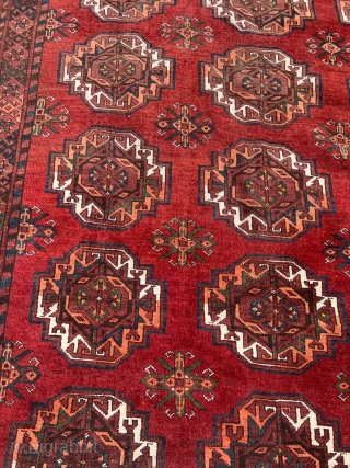 A very large antique Turkmen carpet from the Amu Darya region / North-Afghanistan. Size: circa 660x325cm / 21’6ft by  Age: 10’7ft , age: circa 1900. http://www.najib.de      