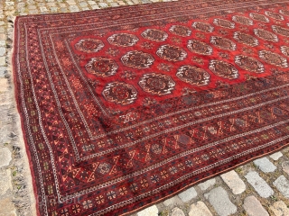 A very large antique Turkmen carpet from the Amu Darya region / North-Afghanistan. Size: circa 660x325cm / 21’6ft by  Age: 10’7ft , age: circa 1900. http://www.najib.de      