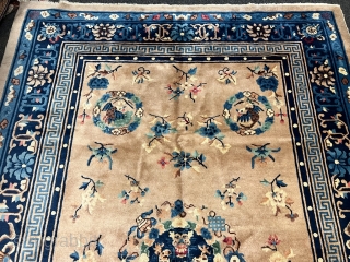 Antique Chinese Peking carpet, dragon center medallion. Size: circa 270x185cm http://www.najib.de                      