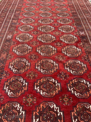 A very large antique Turkmen carpet from the Amu Darya region / North-Afghanistan. Size: circa 660x325cm / 21’6ft by  Age: 10’7ft , age: circa 1900. http://www.najib.de      