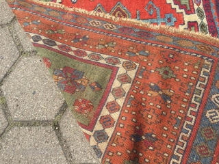 Antique East-Anatolian Yoruk Kurdish rug with archaic design and beautiful colors, age: early 19th century. Size: 192x137cm / 6'3''ft x 4'5''ft Due to its high age this rug has some damage but  ...