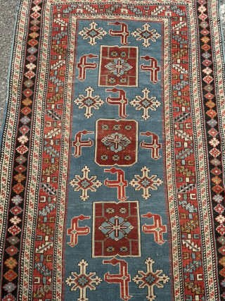 Beautiful antique Caucasian Karagashli Shirvan rug. Age: 19th century. Size: 173x103cm / 5‘7ft by 3‘4ft some light wear. Very nice collectors item. http://www.najib.de          