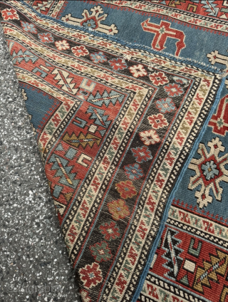 Beautiful antique Caucasian Karagashli Shirvan rug. Age: 19th century. Size: 173x103cm / 5‘7ft by 3‘4ft some light wear. Very nice collectors item. http://www.najib.de          