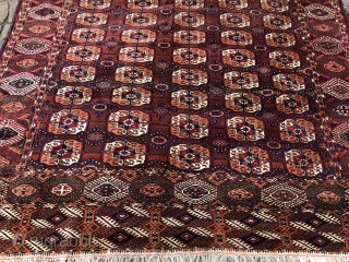 Antique Turkmen Tekke Main carpet, so-called Tekke "Buchara". Size: 330x220cm / 10'8''ft by 7'2''ft. Age: end of the 19th century             