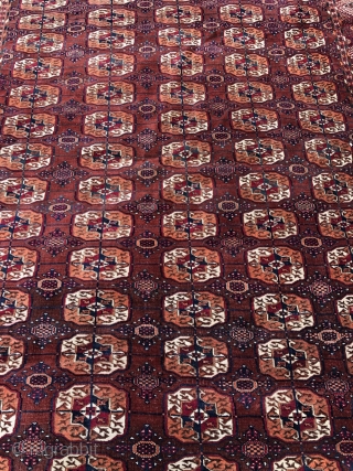 Antique Turkmen Tekke Main carpet, so-called Tekke "Buchara". Size: 330x220cm / 10'8''ft by 7'2''ft. Age: end of the 19th century             