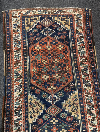 Antique Afshar runner from South-Persia. Size: 290x103cm / 9‘6ft by 3‘4ft a little bit reduced at the ends, still a beautiful piece           