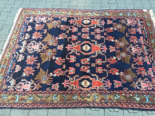 Antique Persian Hamedan rug, very nice drawing, good overall condition. Size: ca. 215x163cm / 7ft x 5'3''ft www.najib.de               