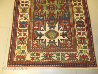 ref: S613 /  Kuba Lesghi Caucasian antique rug, 19th century, perfect condition
size: 170 X 105  /  5' X 3'           