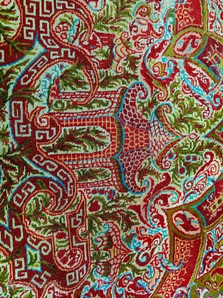 offering one of the best artist shawl known as jean baptiste amedee couder isfahan french paisley shawl dated 1750-1820 this shawl has many things to decribe like it has allover cross and  ...