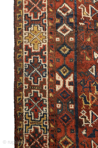 A close inspection of this antique Arab rug woven in the Shiraz area reveals a fascinating design. At first glance, it appears to be a typical example of the Arabs from Fars  ...