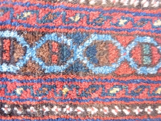 Nicely coloured Afshar rug with camel colour background wool (in real life is less white and more camel colour) and lovely blue and greens. In mint condition with long soft pile and  ...