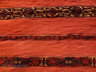 Tekke Turkoman mixed technique juval or torbah, extremely fine weave with very finely spun wool, in excellent complete condition, 137x87cms.             