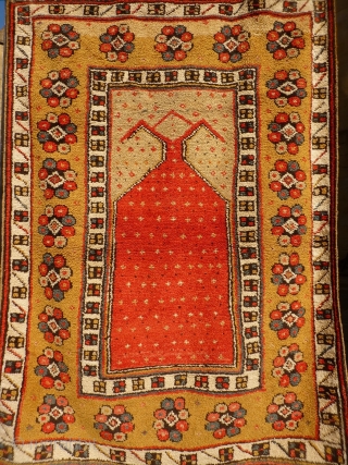 Manastir pelt like prayer rug probably from Macedonia, not from Turkey, 19th or early 20th century. All good colours, woven with the typical Macedonian wool which gives a textured look. Good condition,  ...