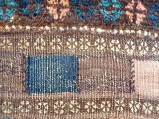 Belouch Balisht woven with soft and shinny wool, soft colour palette, including a very nice blue, and finished nicely with a kilim end. In good condition.
106x70 cms, 
AT1802087     