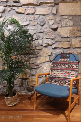 A beautiful namakdan or salt bag woven by an Arabic woman from Southern Iran. All the dyes are natural and the blue and green are stunning! In mint condition. You can buy  ...