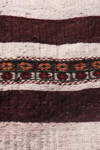 A saddlebag woven by Arabic woman from South West Iran with the soumak technique. The colours achieved using dyes natural dyes are very nice. This saddlebag is very thick and heavy and  ...