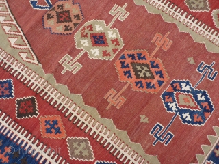 Anatolian kilim from the Obruk area, 19th century in tip-top condition, fine weave in all natural colours and closely following the traditional patterns from this area, normally these Anatolian kilims have endured  ...