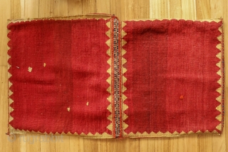 This antique saddlebag was very tightly woven by a Qashqai master weaver with natural dyes. In mint condition.
Material: 100% hand-spun sheep wool
Size: 110×60 cms
Origin: Qashqai tribe, Iran

You can purchase this saddlebag directly  ...