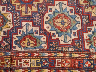 Persian Kurdish rugs with colours "to dye for", soft shinny wool, some repiling. 265x149 cms. (A1705510).                 