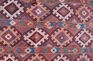 A kilim woven with soumak technique by an ethnic Kurdish woman. All dyes are natural. Bought in my last trip to Iran. 90×94 cms. 1900s. k1910233. You can buy it directly from  ...